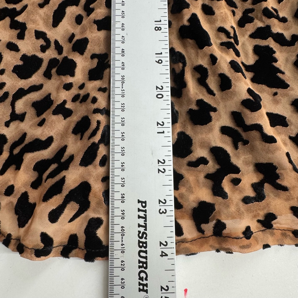 Leopard Print Mini Slip Dress M Brown Spaghetti Bodycon Club Party Coquette NWT - Picture 6 of 10